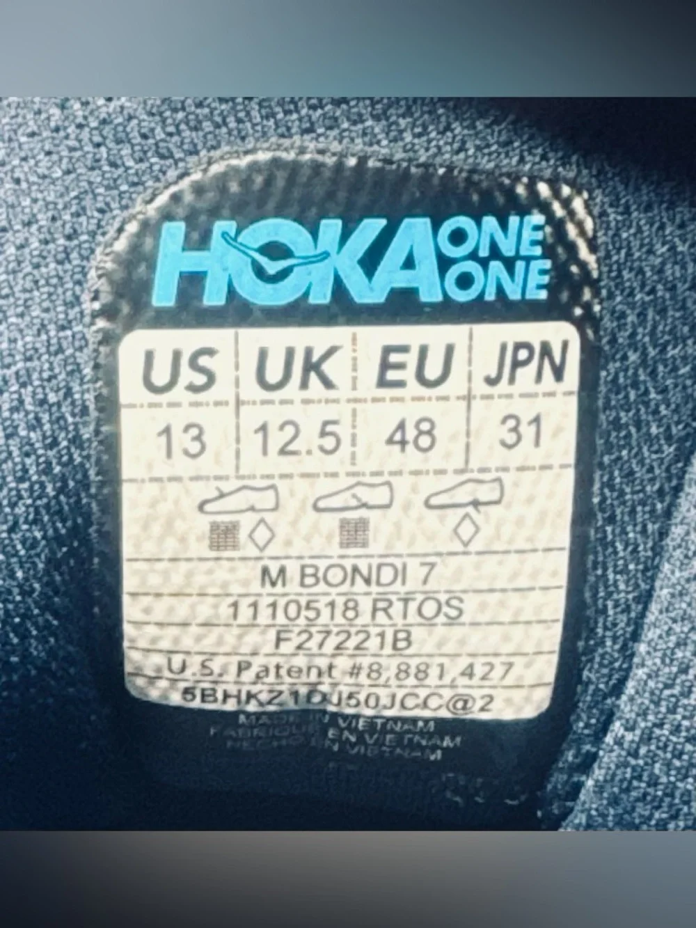 Hoka Bondi 7 Men’s Real Teal Outer Space Blue Running (Cleaned & Refreshed)